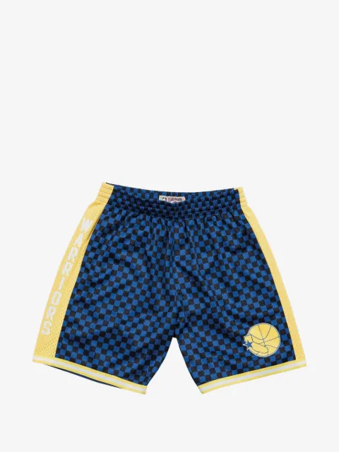 Mitchell & Ness  NBA Golden State Warriors checked swingman shorts