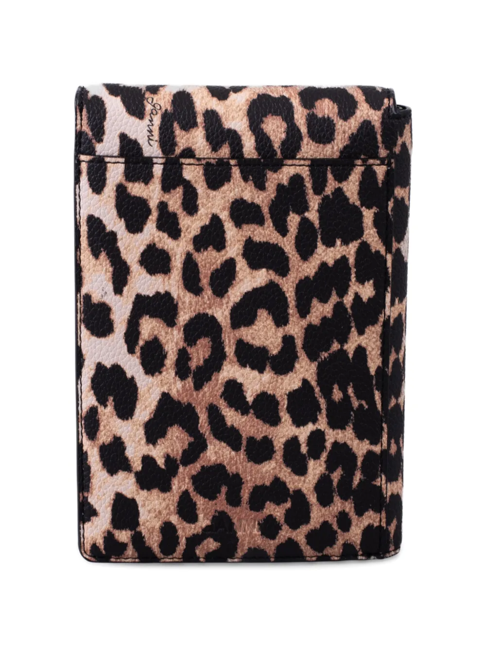  Ganni Leopard-print Flap Wallet - Neutrals 