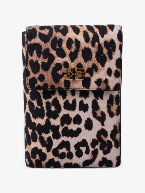 GANNI leopard-print flap wallet
