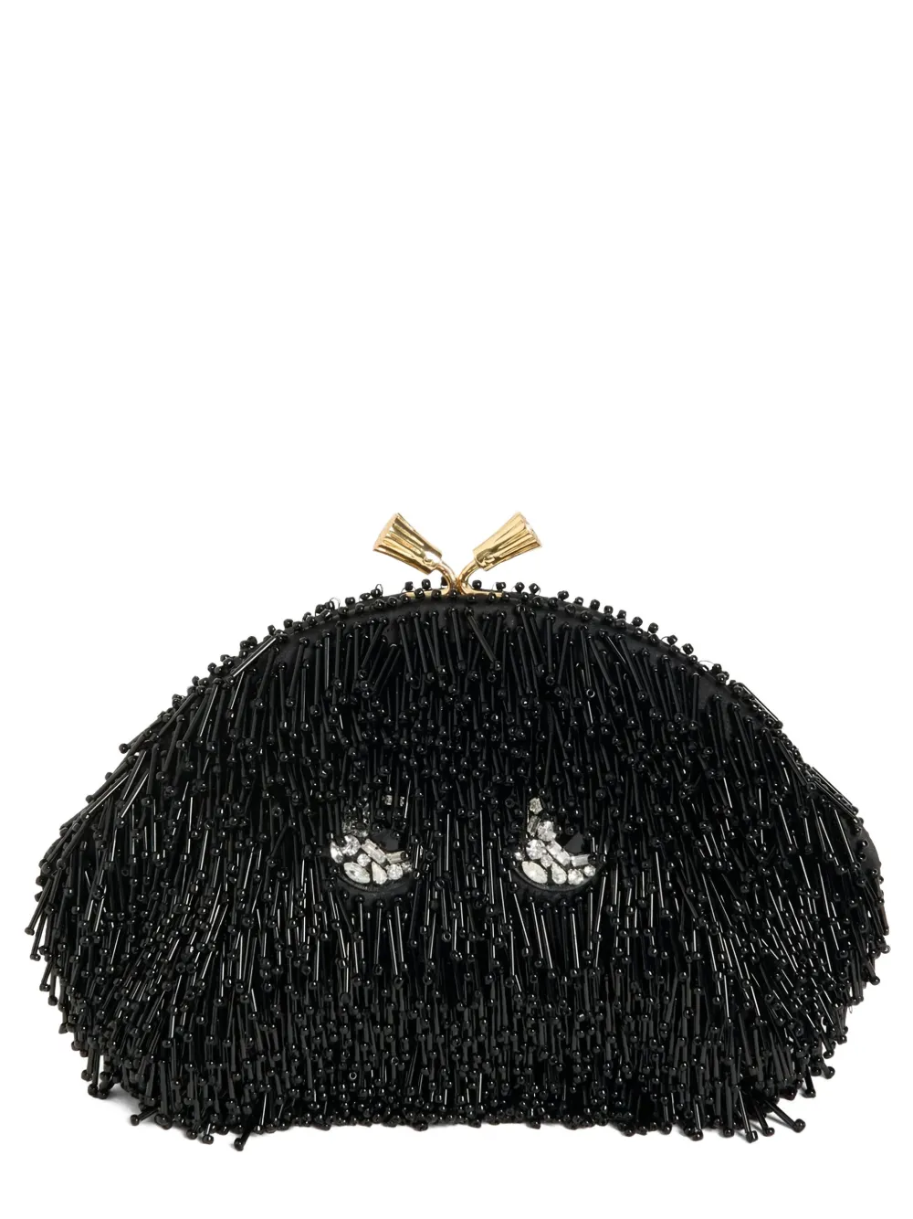 Anya Hindmarch beaded-embellished clutch bag - Zwart