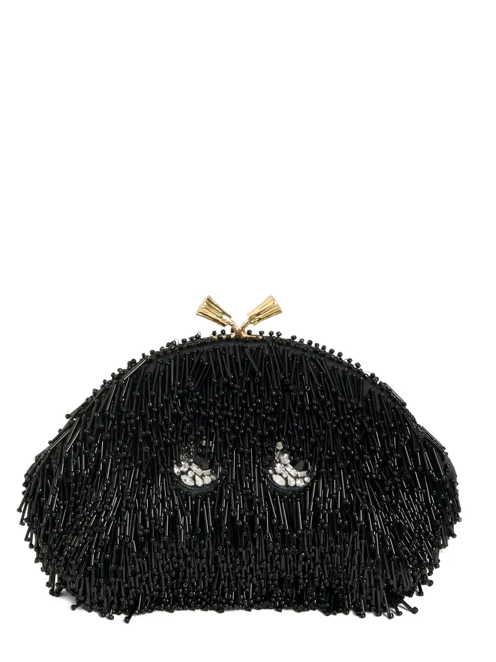 Anya Hindmarch beaded-embellished clutch bag - Nero