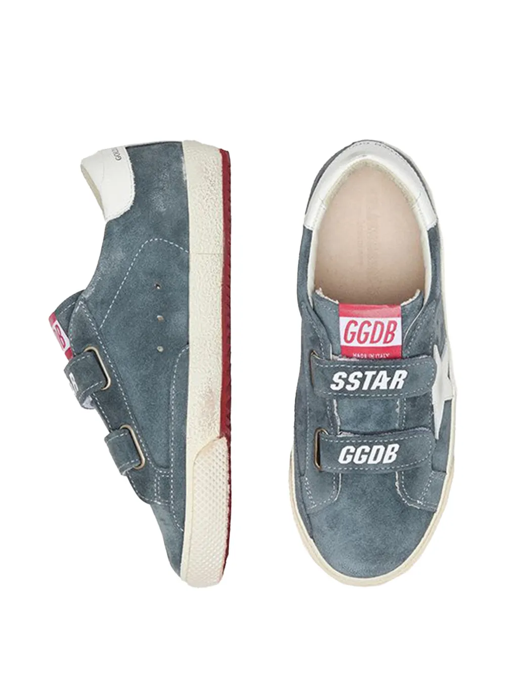Golden Goose Kids star-patch touch-strap sneakers Blauw