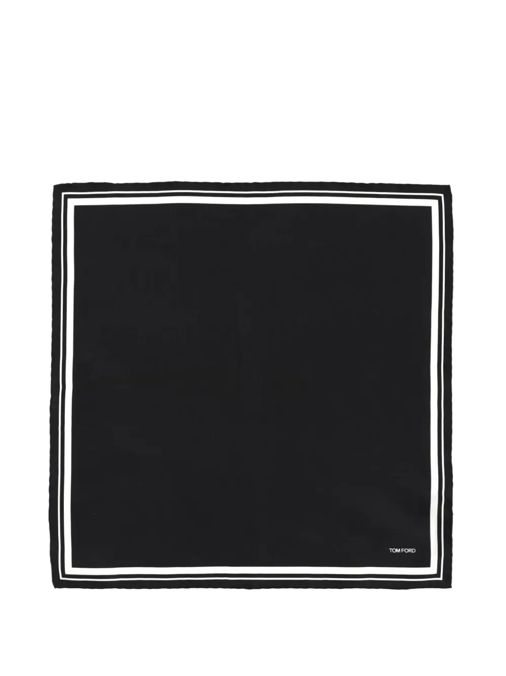 Tom Ford Striped-border Scarf In Black