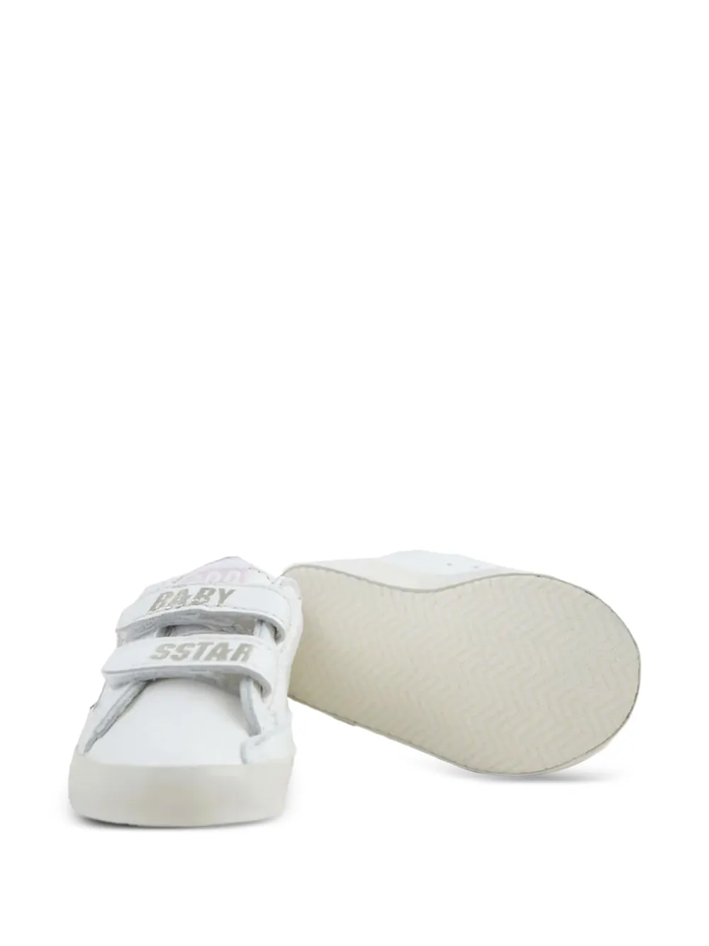 Golden Goose Kids star-appliqu&eacute; strap sneakers - Wit