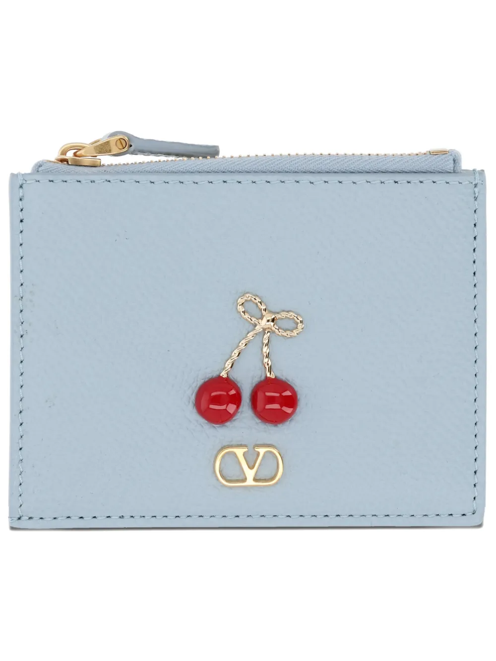 Valentino Garavani cherry-applique cardholder - Blauw