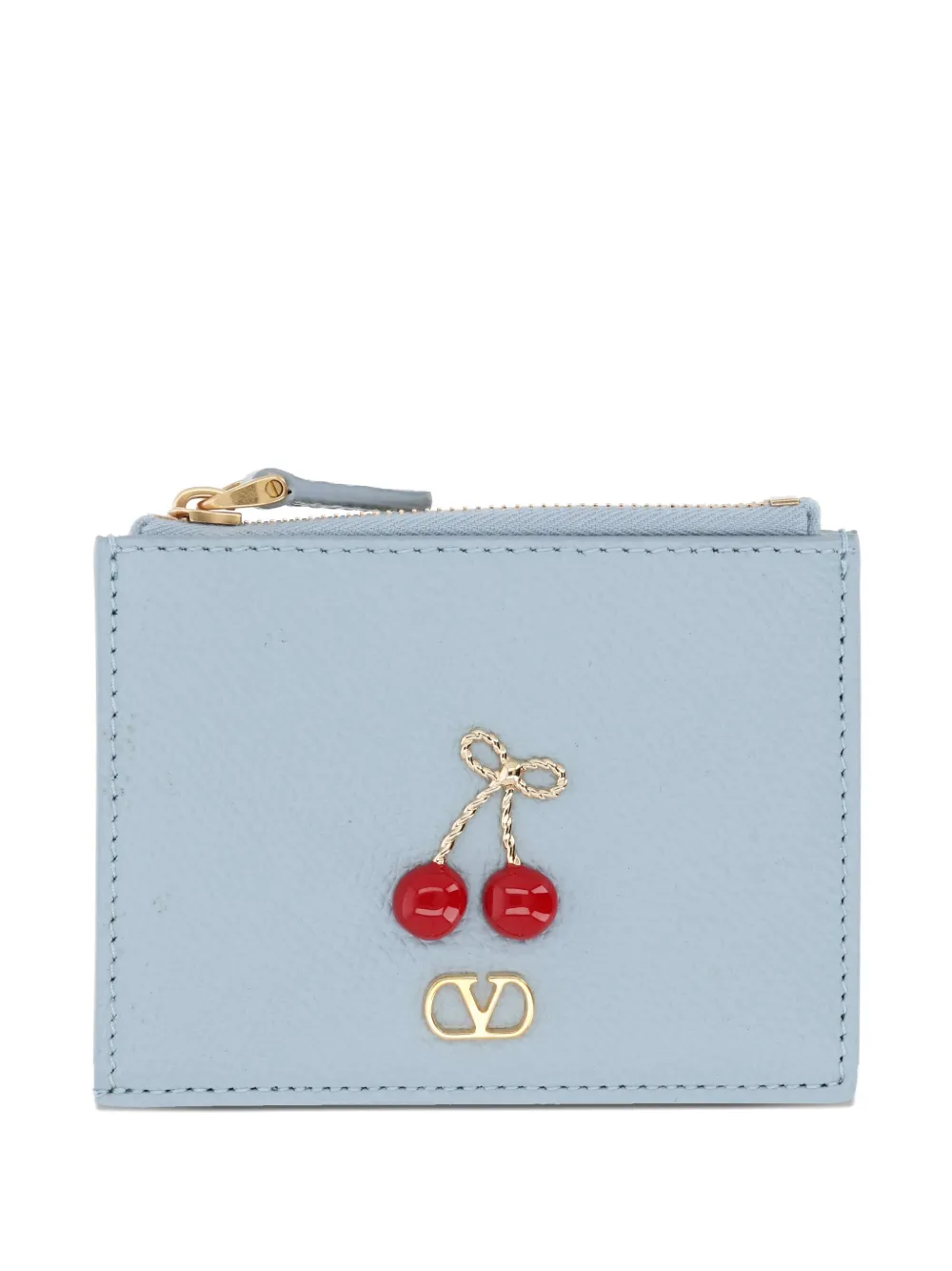 Valentino Garavani cherry-applique cardholder - Blu