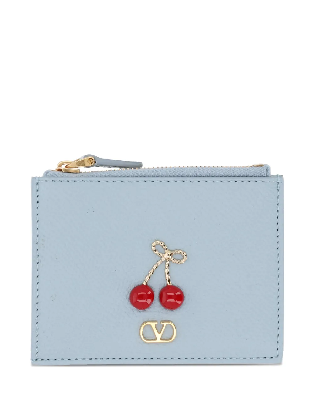 Valentino Garavani cherry-applique cardholder - Blu