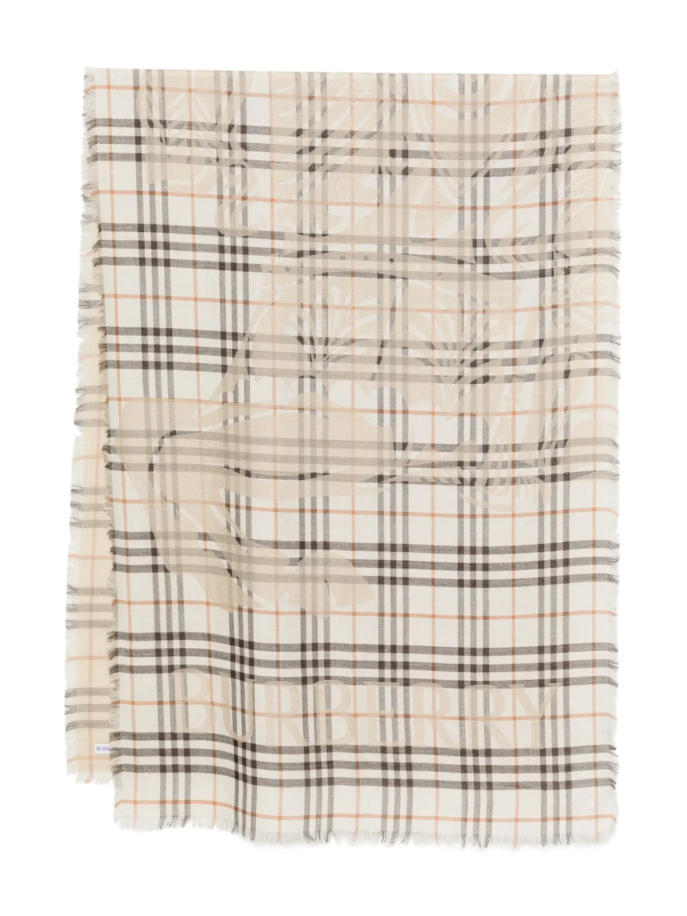 Burberry checked fringed scarf - Toni neutri