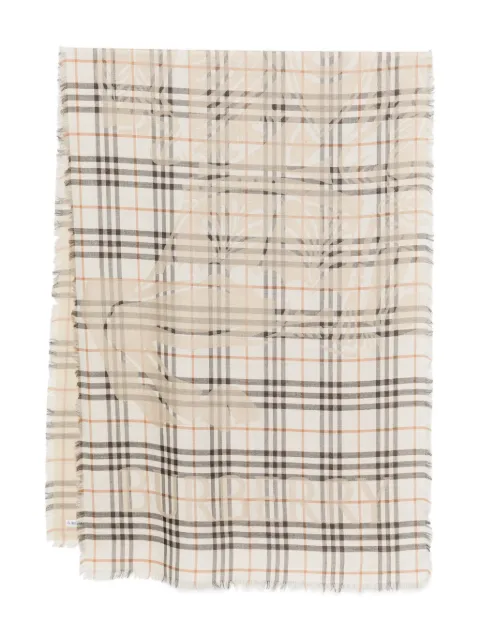 Burberry mascada Knight Check de seda y lana