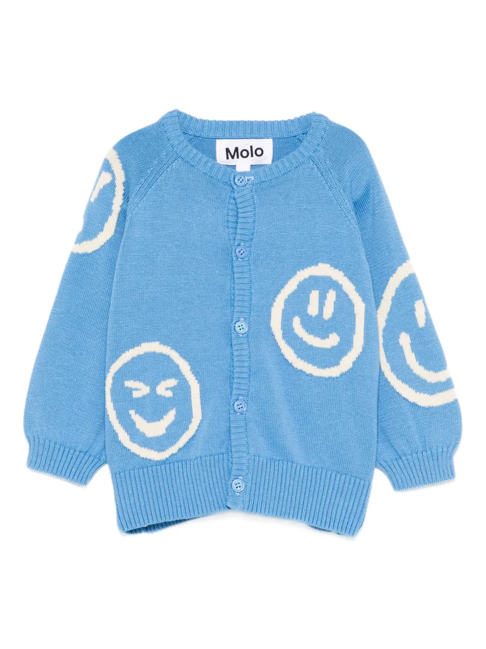 Molo smiley-embellishment cardigan - Blu