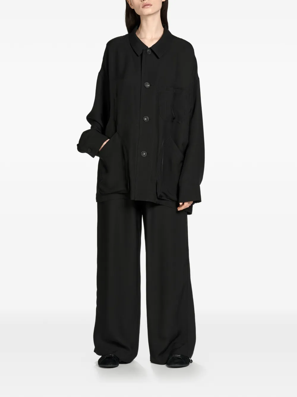  Y-3 Button-up Front-pocket Shirt - Black 