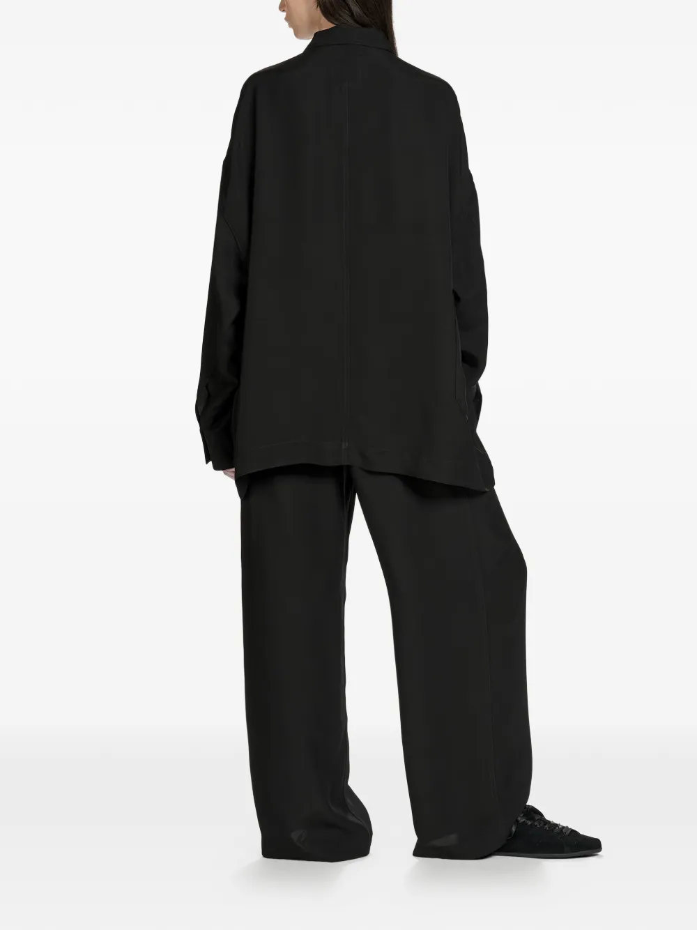 Y-3 Button-up blouze met zak op de voorkant Zwart
