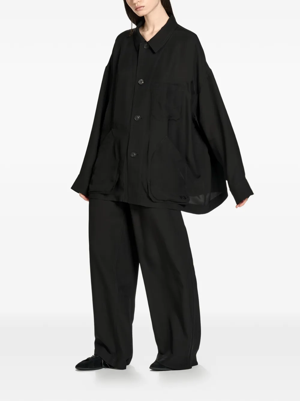  Y-3 Button-up Front-pocket Shirt - Black 