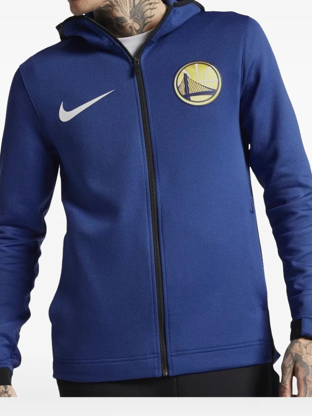 Nike Nba Gs Warriors Logo-print Hoodie In Blue
