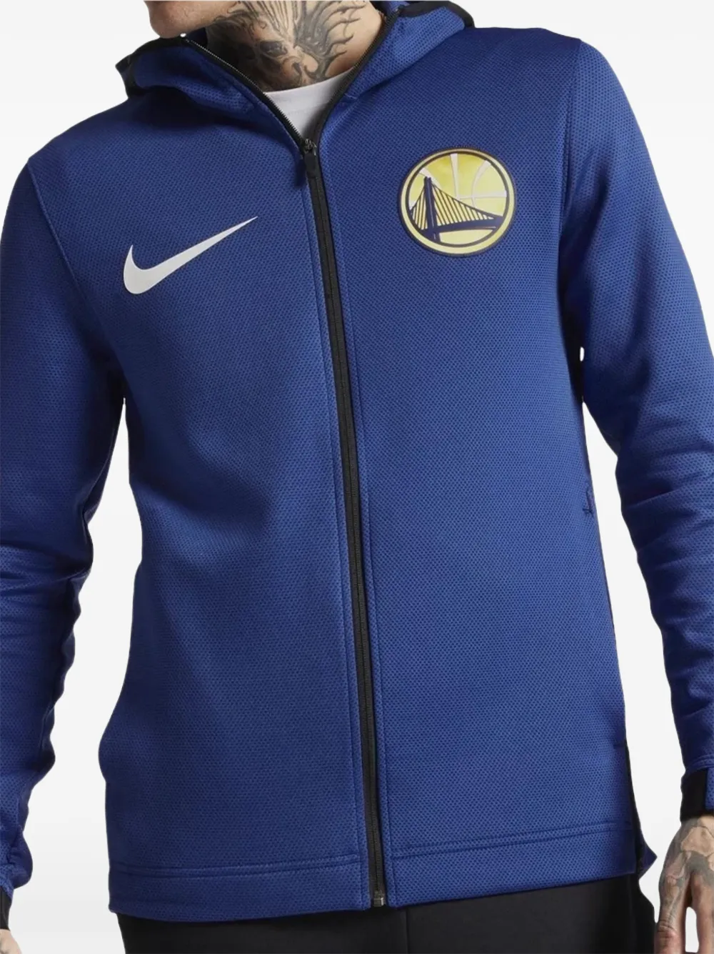 Nike NBA GS Warriors logo-print hoodie - Blau