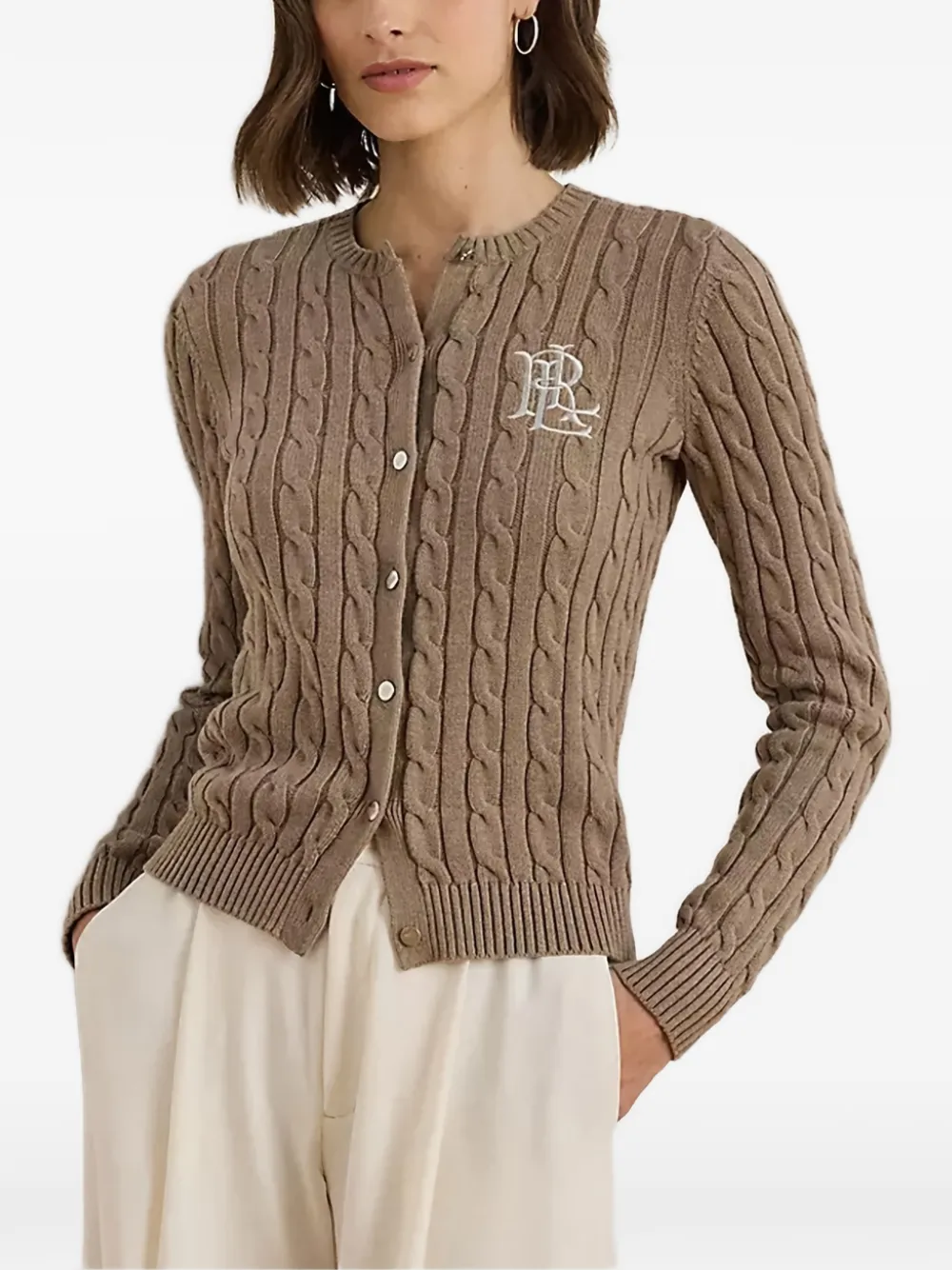 Lauren Ralph Lauren cable-knit cardigan - Marrone