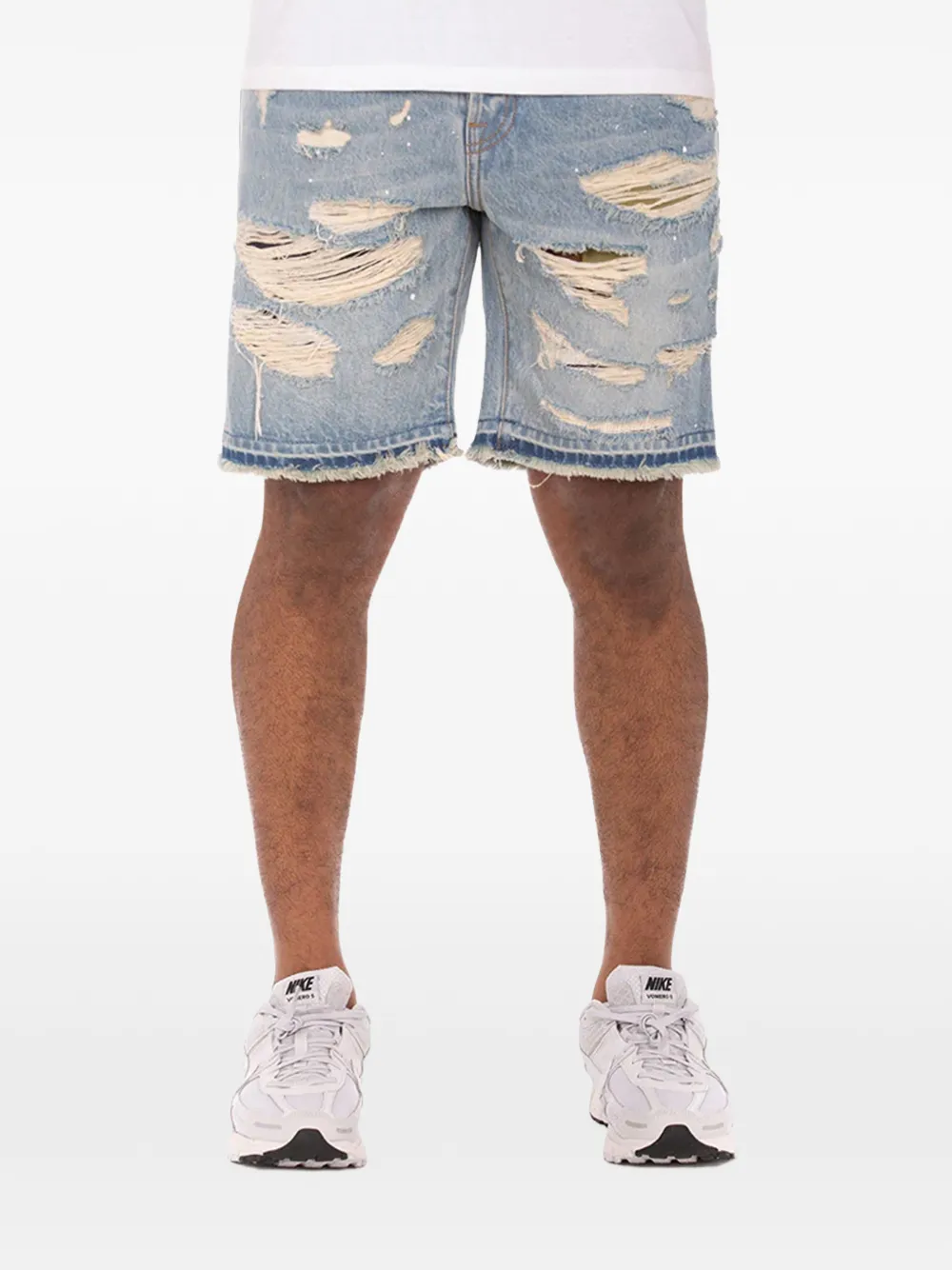 Billionaire Boys Club Comet distressed chronos denim shorts - Blau
