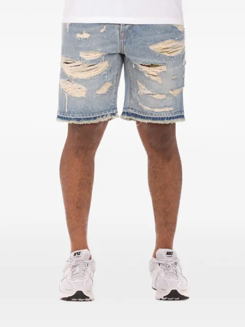 Billionaire Boys Club Comet distressed chronos denim shorts