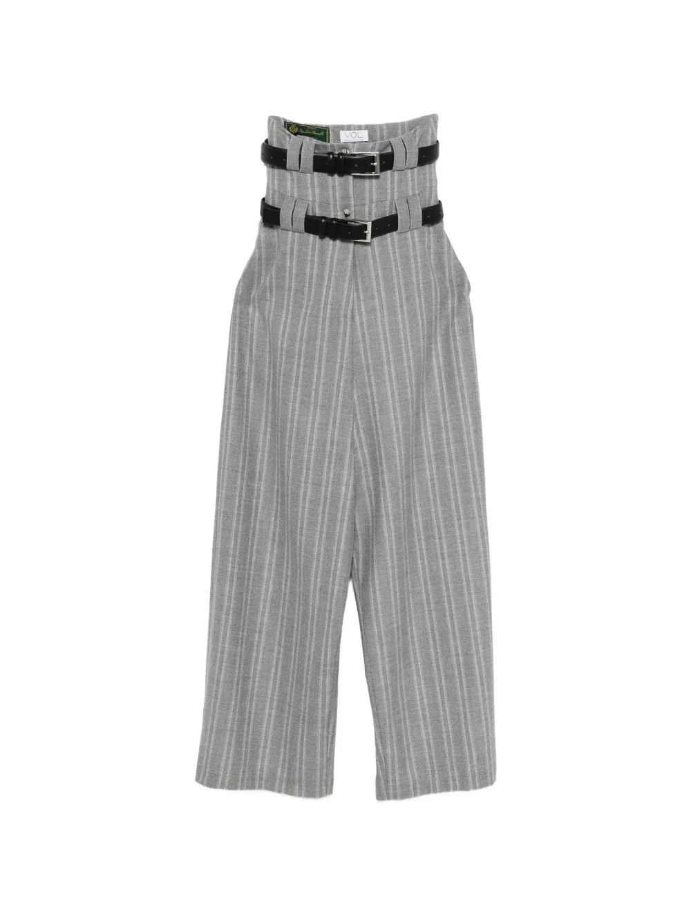 Vestiaire d'un Oiseau Libre belted striped trousers - Grigio