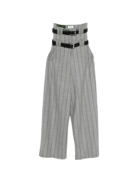 Vestiaire d'un Oiseau Libre belted striped trousers