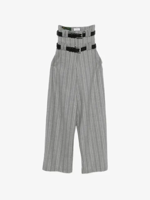 Vestiaire d'un Oiseau Libre pantalon rayé à taille ceinturée