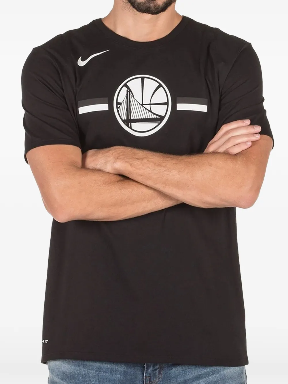 Nike x NBA Golden State Warriors T-shirt met ronde hals Zwart