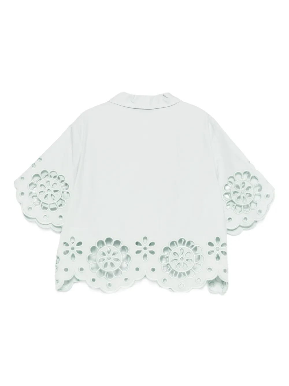ZIMMERMANN Kids Pointelle shirt Groen