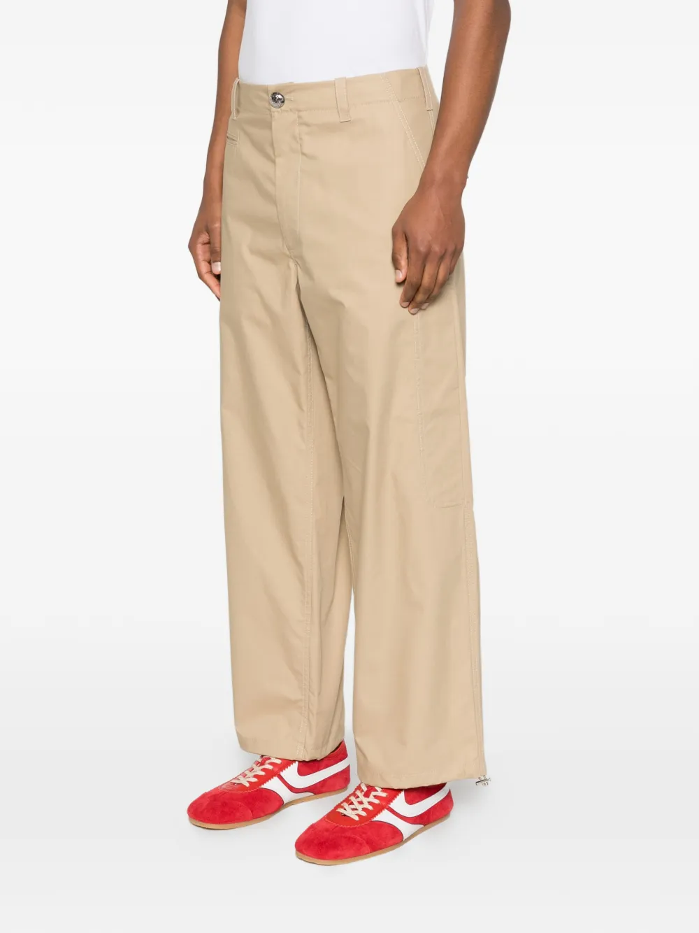 Moschino Broek met riemlussen Beige