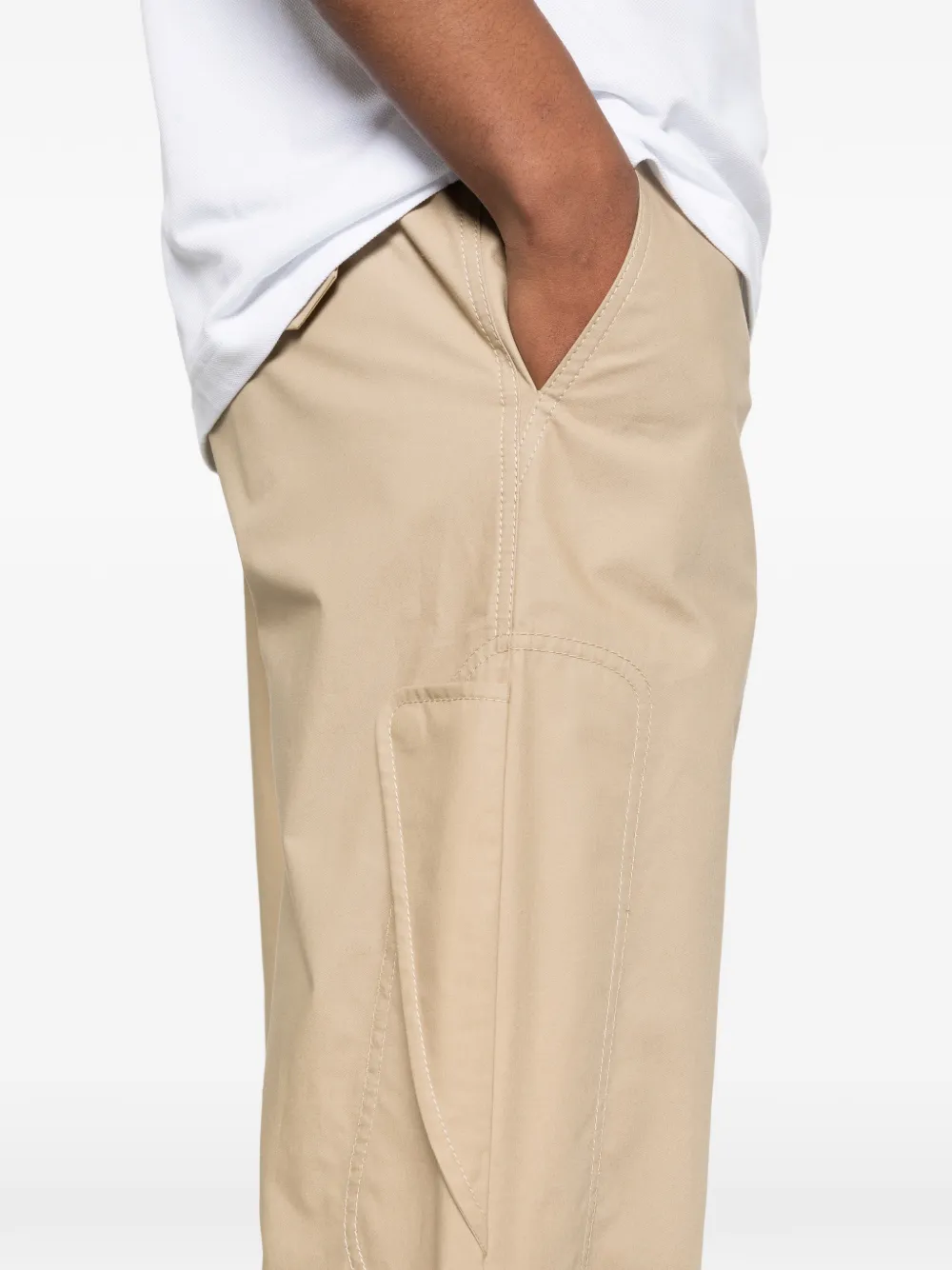 Moschino Broek met riemlussen Beige