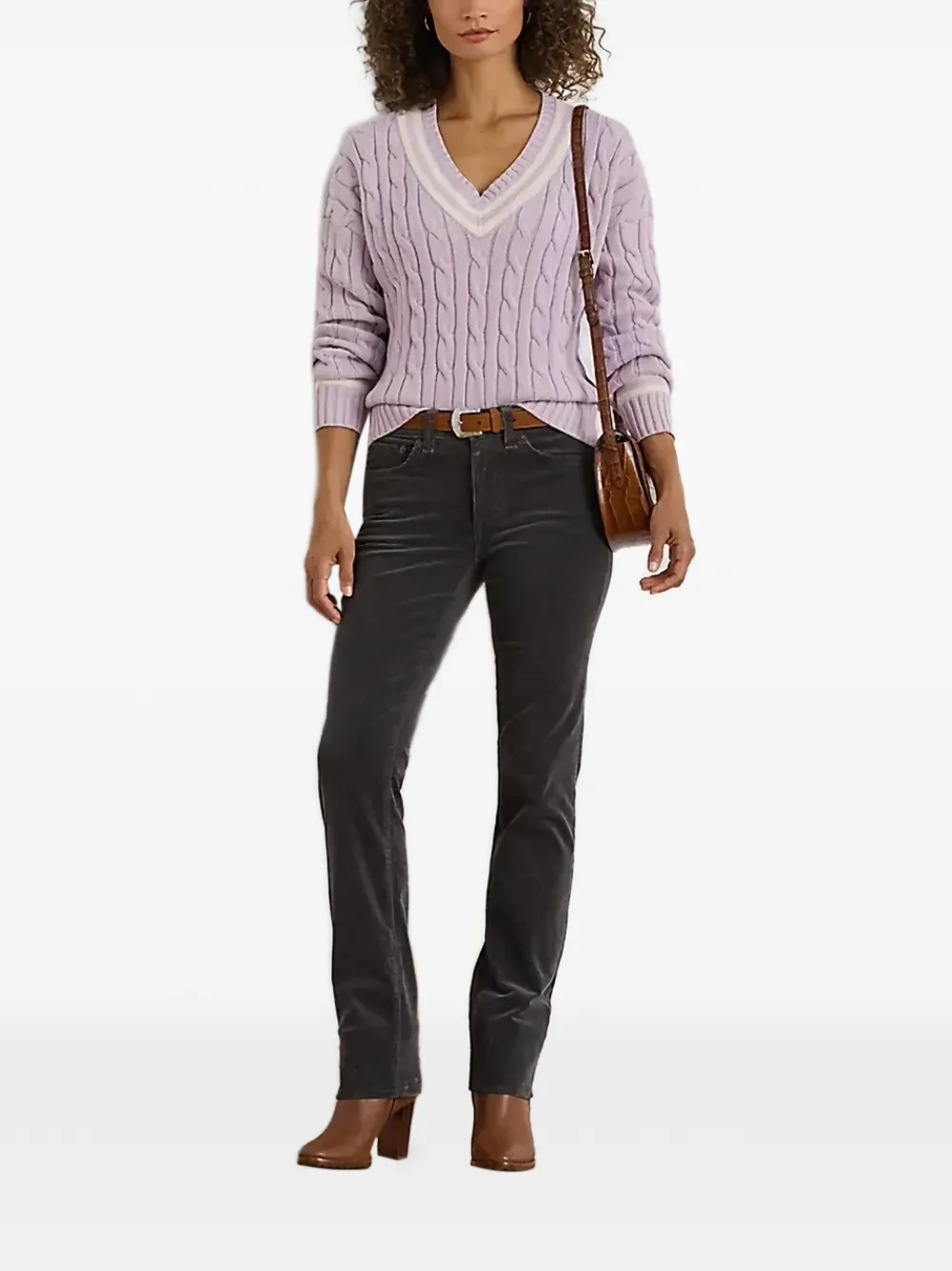 Lauren Ralph Lauren Ribfluwelen broek - Grijs