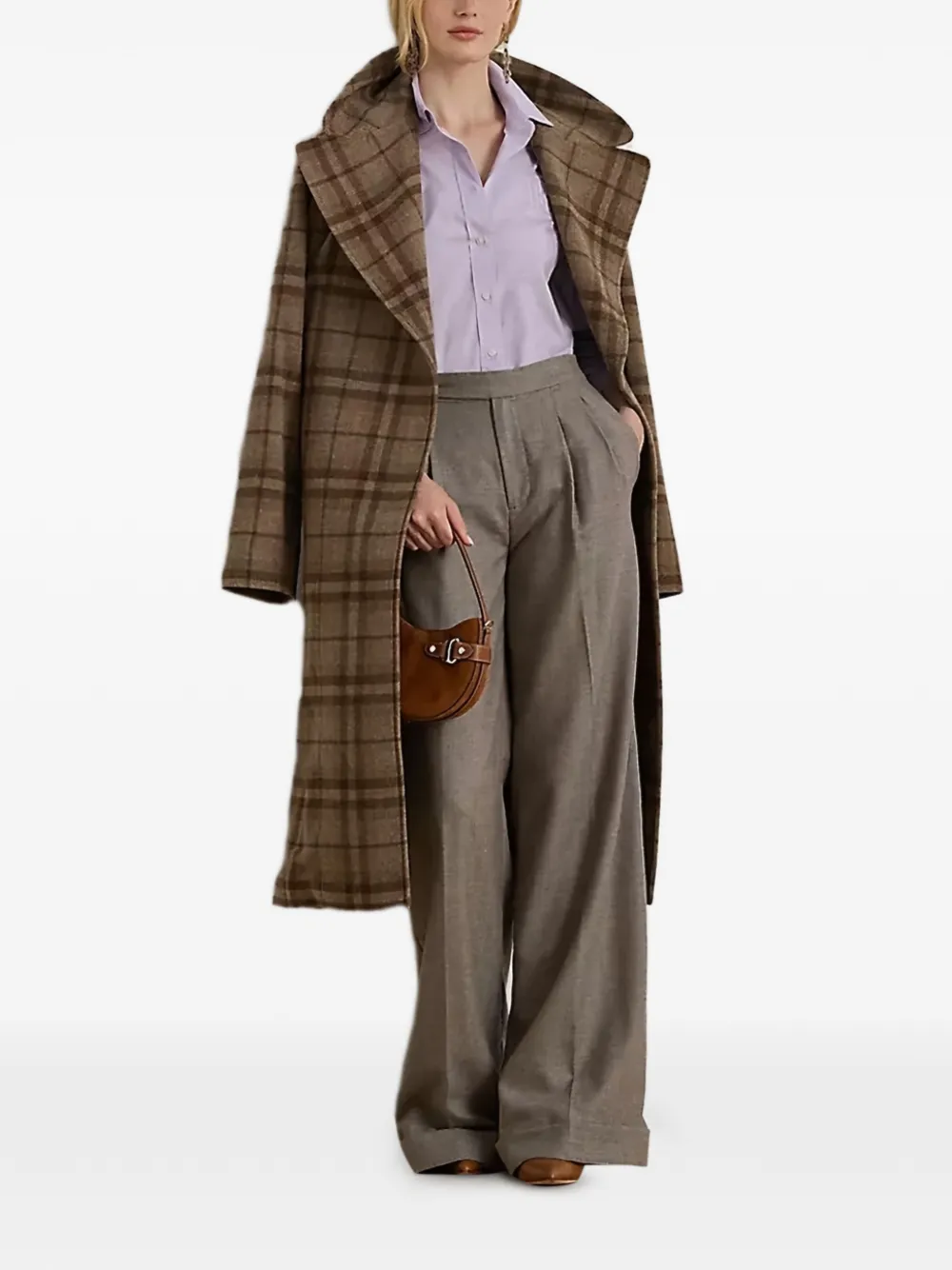 Lauren Ralph Lauren Blouse met monogram knoop - Paars