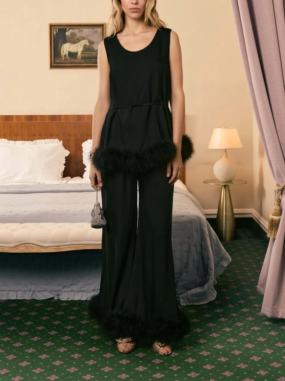 Bisou Bisou Feather Trousers