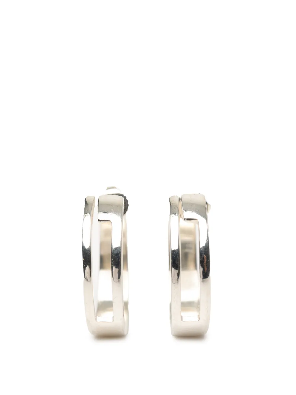 Gucci Pre-Owned 2000-2015 Sterling Silver Square G Cutout Hoop earrings - Argento