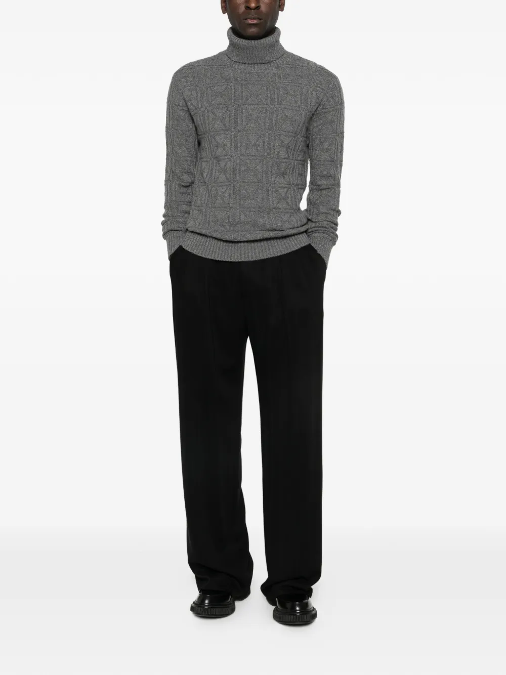John Richmond patterned roll-neck sweater - Grijs