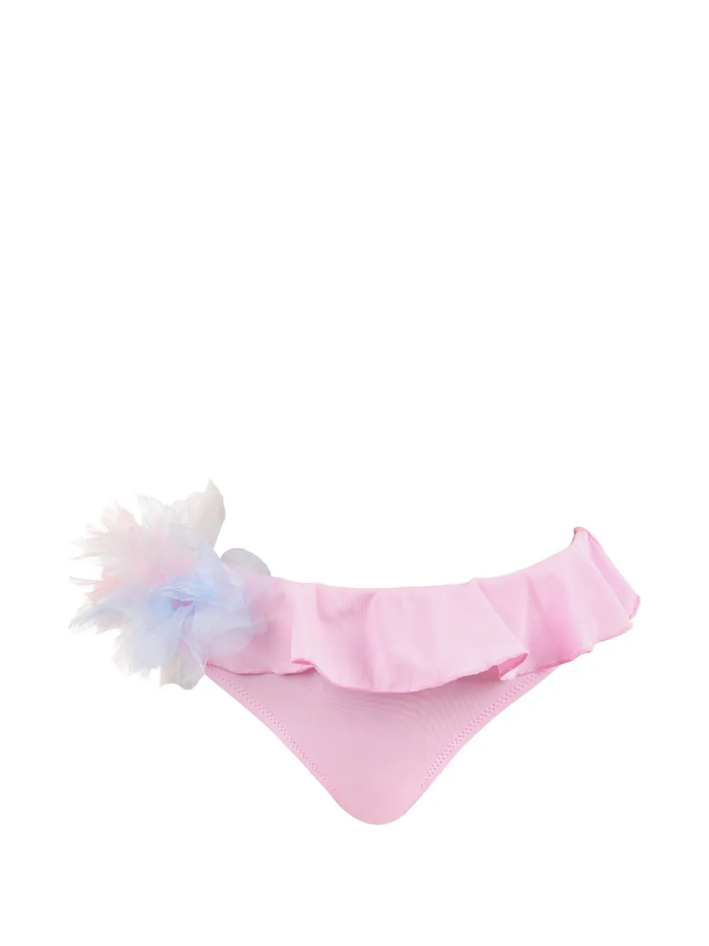 Nessi Byrd Kids Junia bikini met ruches en bloemapplicatie Roze