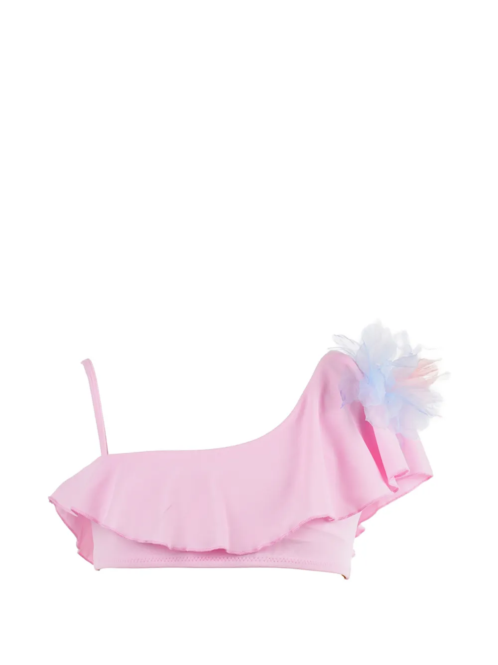 Nessi Byrd Kids Junia bikini met ruches en bloemapplicatie Roze