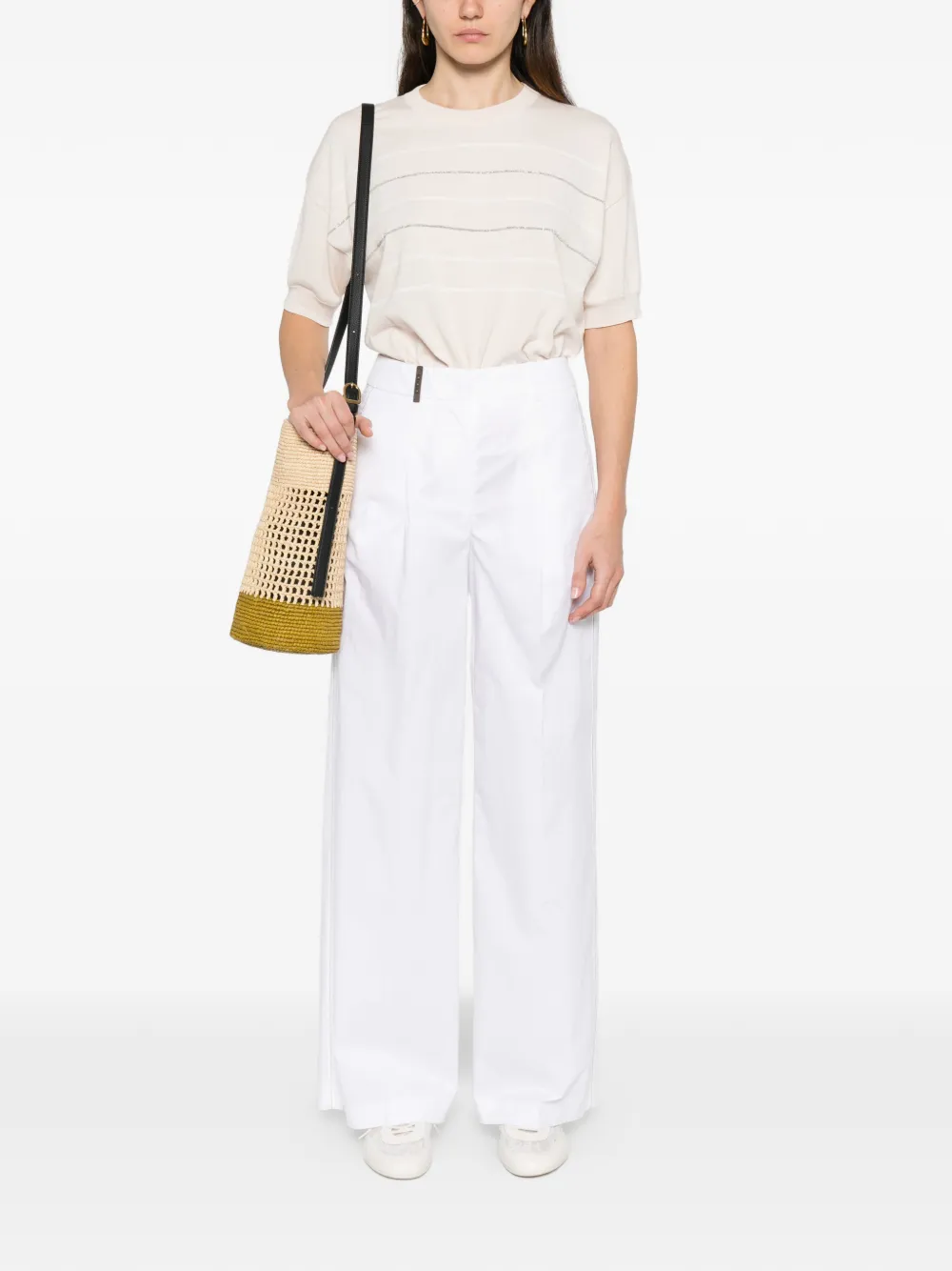 Peserico embellished trousers - Wit