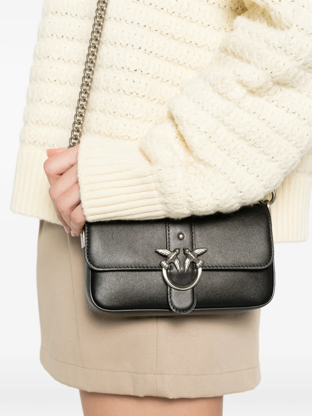 PINKO Baby Love One Birds crossbodytas Zwart