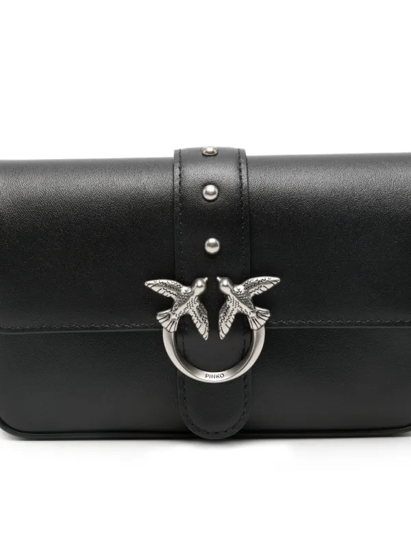 PINKO Baby Love Bag One Slouchy Shoulder Bag In Leather | Black