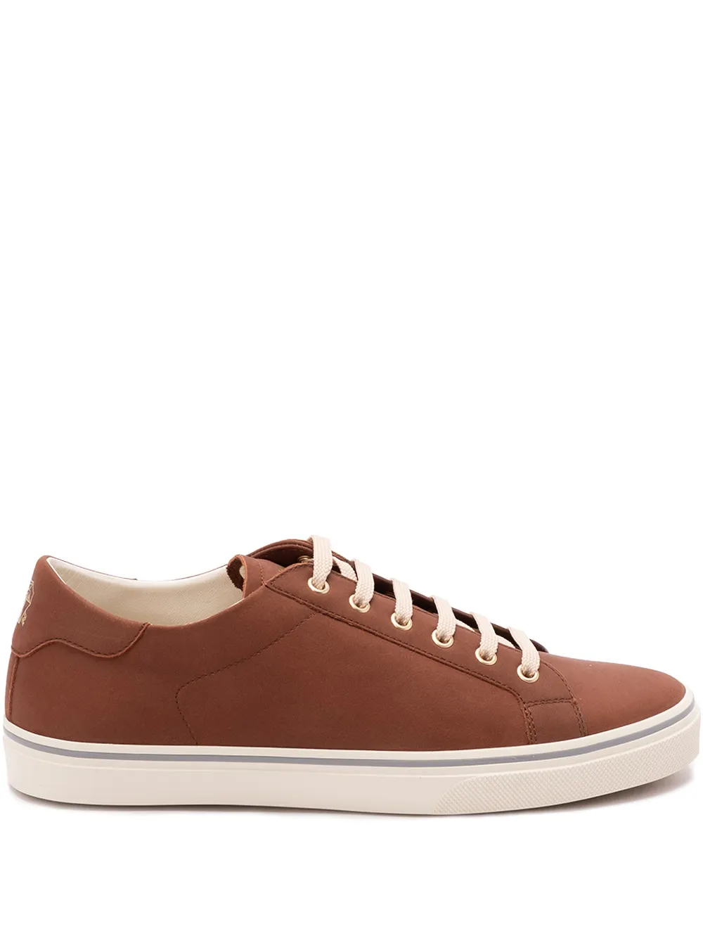 Brunello Cucinelli leather lace-up fastening sneakers - Brown