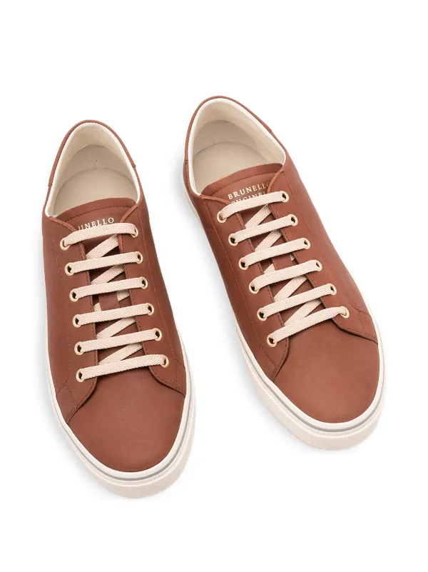 Brunello Cucinelli Leather lace-up Fastening Sneakers | Brown