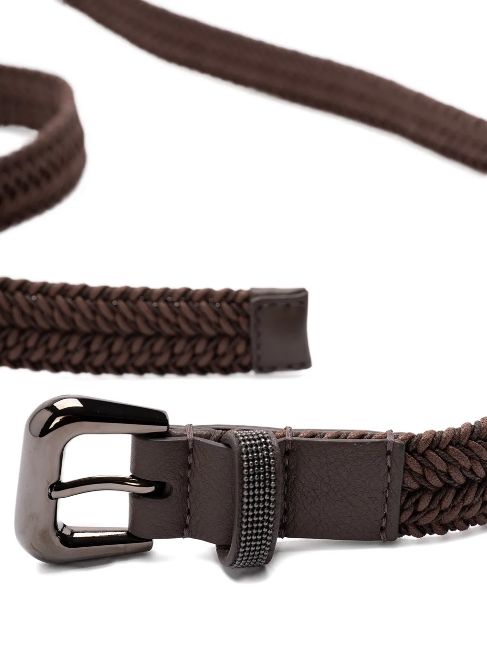 Brunello Cucinelli Gevlochten katoenen riem - Bruin