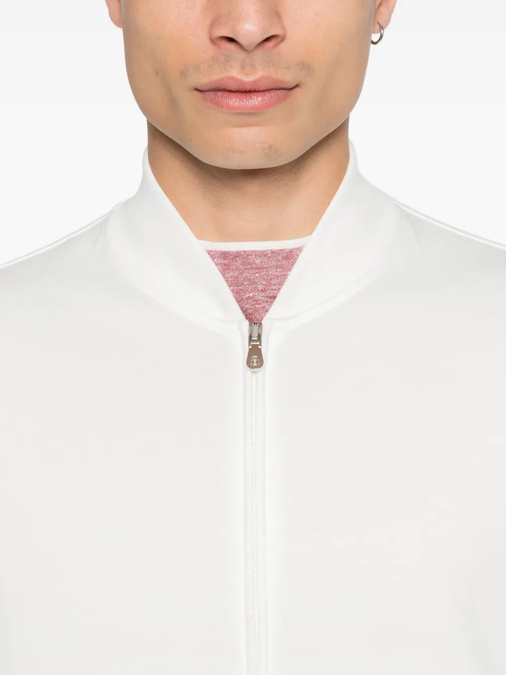 Brunello Cucinelli Sweater met rits Wit
