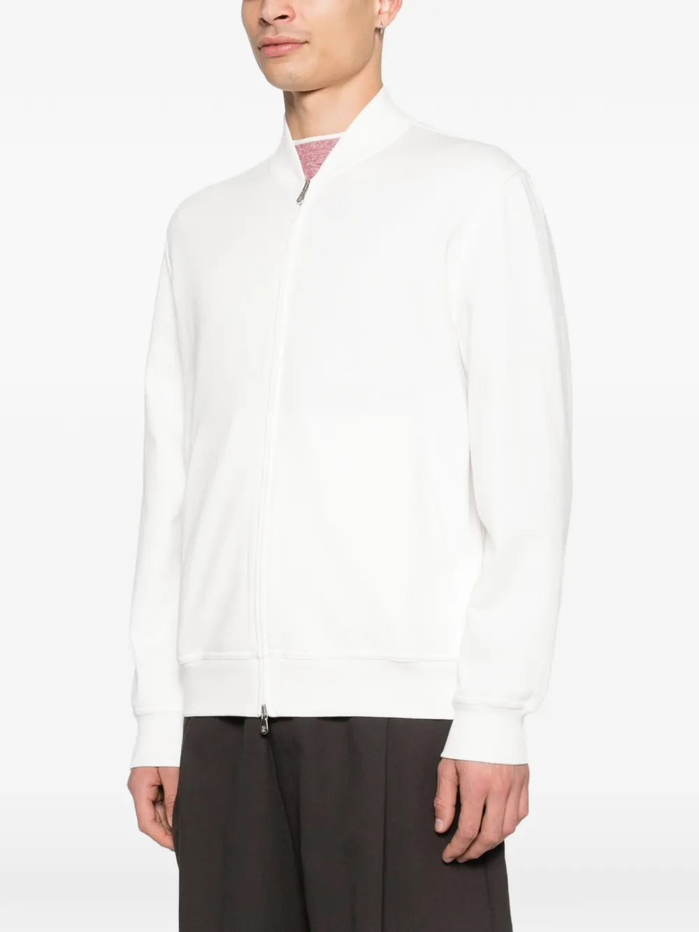 Brunello Cucinelli Sweater met rits Wit