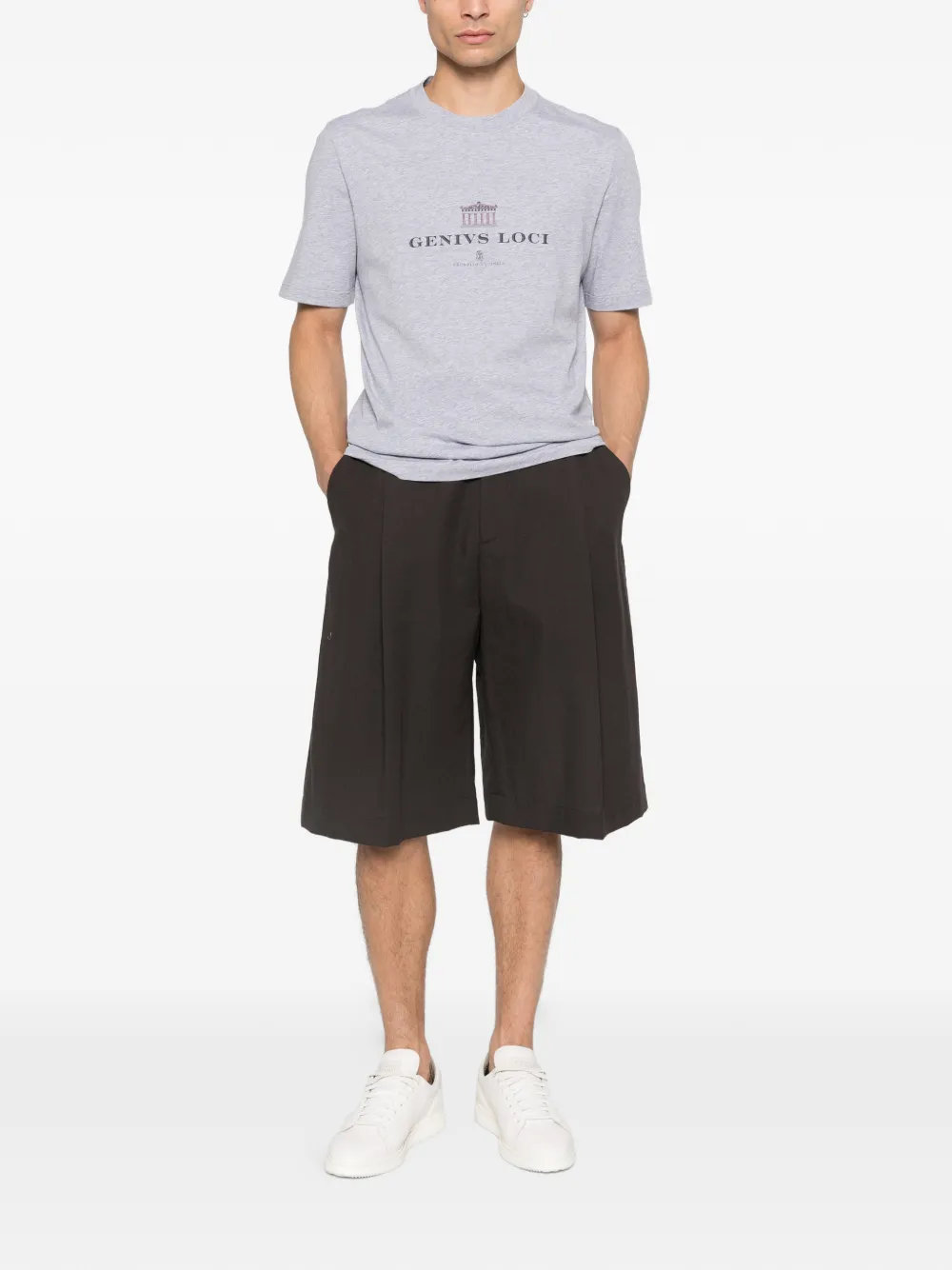 Brunello Cucinelli graphic-print T-shirt - Grijs