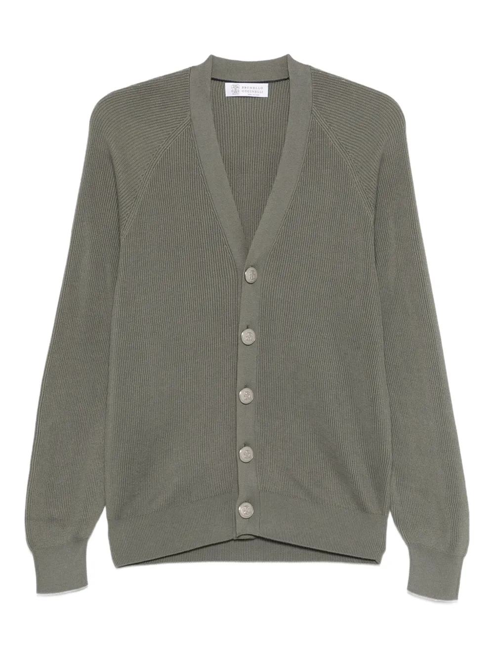 Brunello Cucinelli ribbed button cardigan - Grün