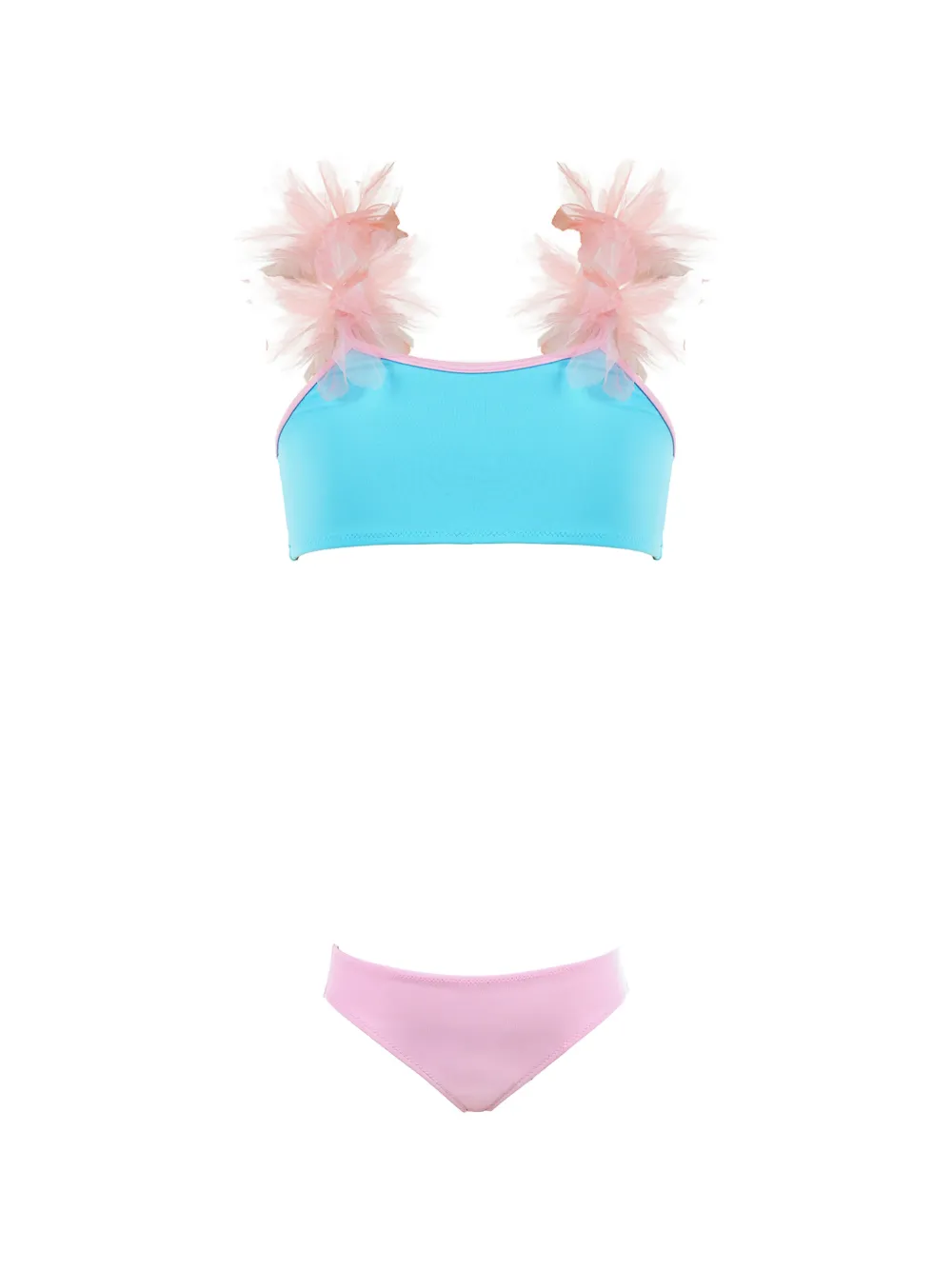 Nessi Byrd Kids Sindra floral-appliqué bikini - Rosa