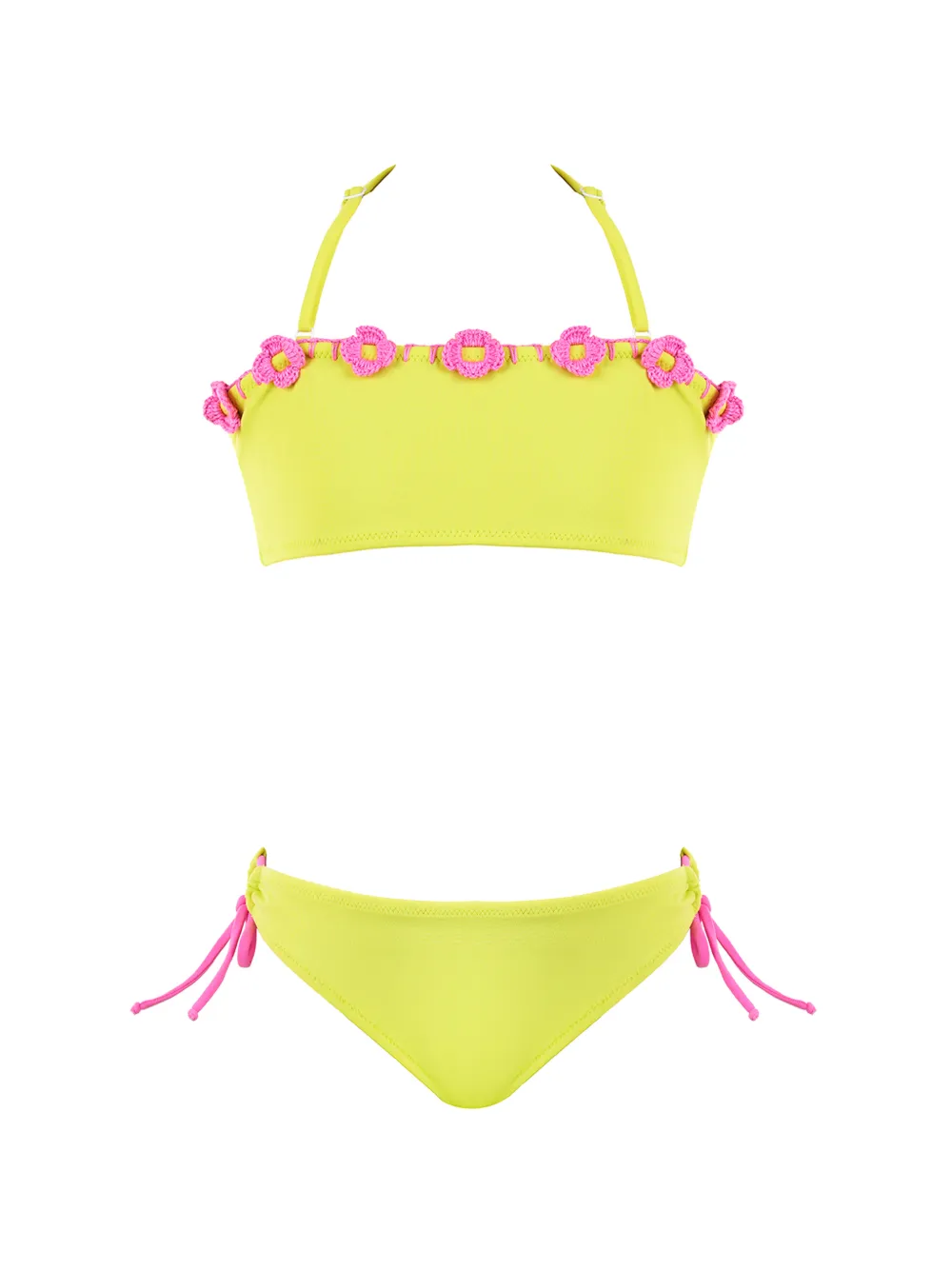 Nessi Byrd Kids Mireya floral-appliqué bikini - Giallo