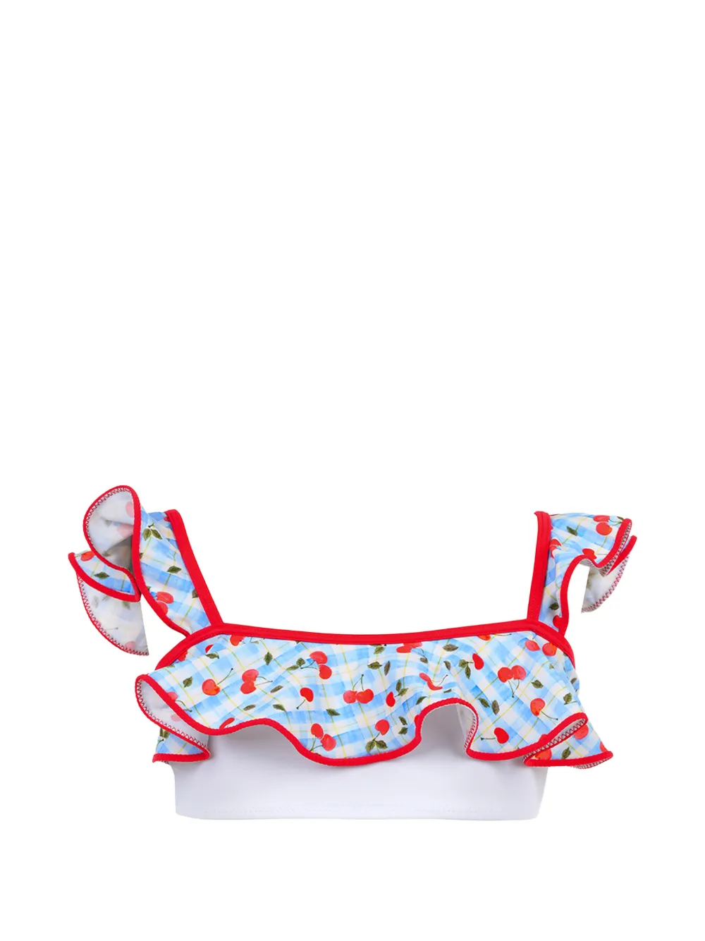  Nessi Byrd Kids Zola Ruffled Cherry-print Bikini - Blue 