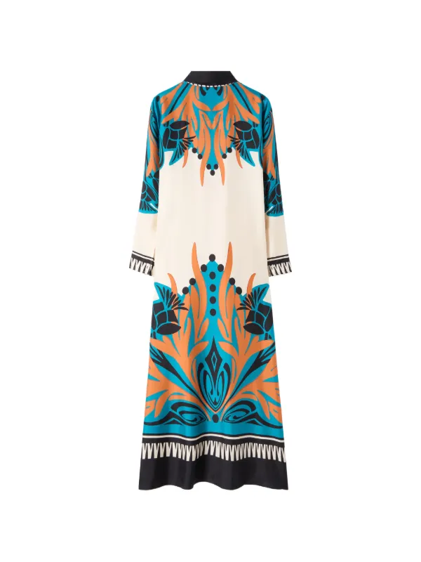 la double j maxi dress Silk-twill maxi dress - off-white